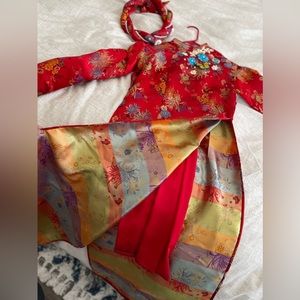 Red Vietnamese traditional ao dai